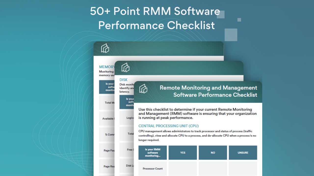 RMM Performance Checklist